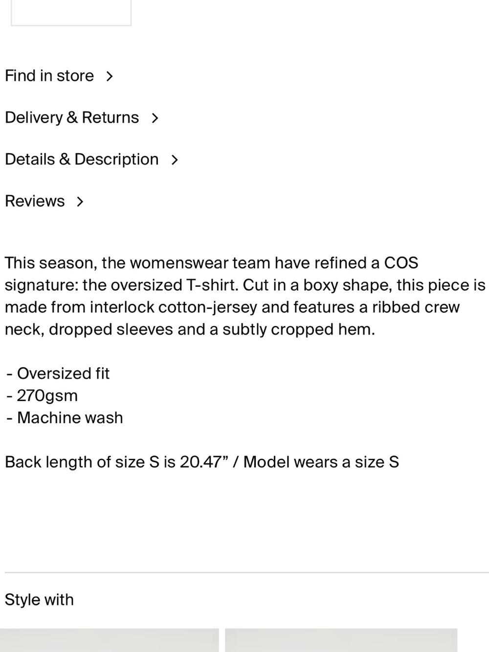 COS Oversized Boxy Cotton T-Shirt - Picture 6 of 7